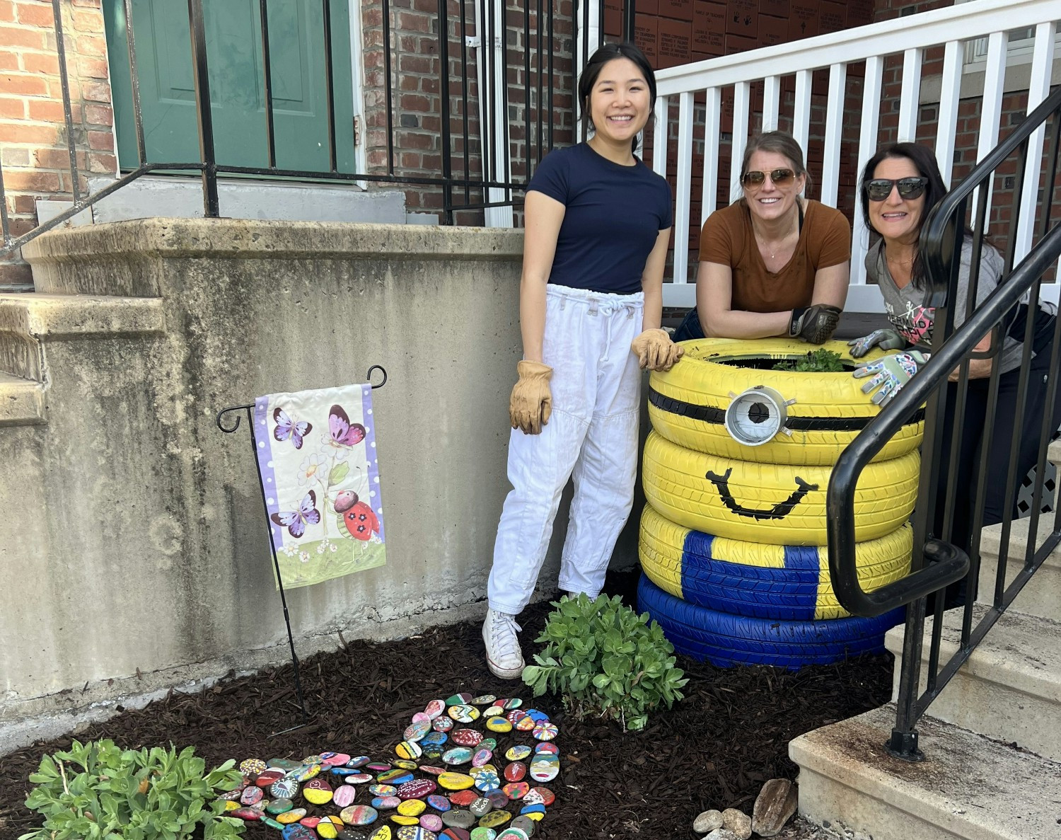 The Shelton team came together to give back to their community by helping with a spring clean-up of a local kindergarten