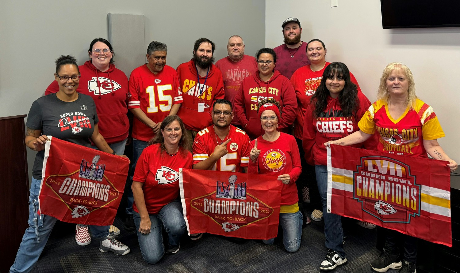 The ELF location kicked off football season with their Chiefs red and fun raffle prizes.