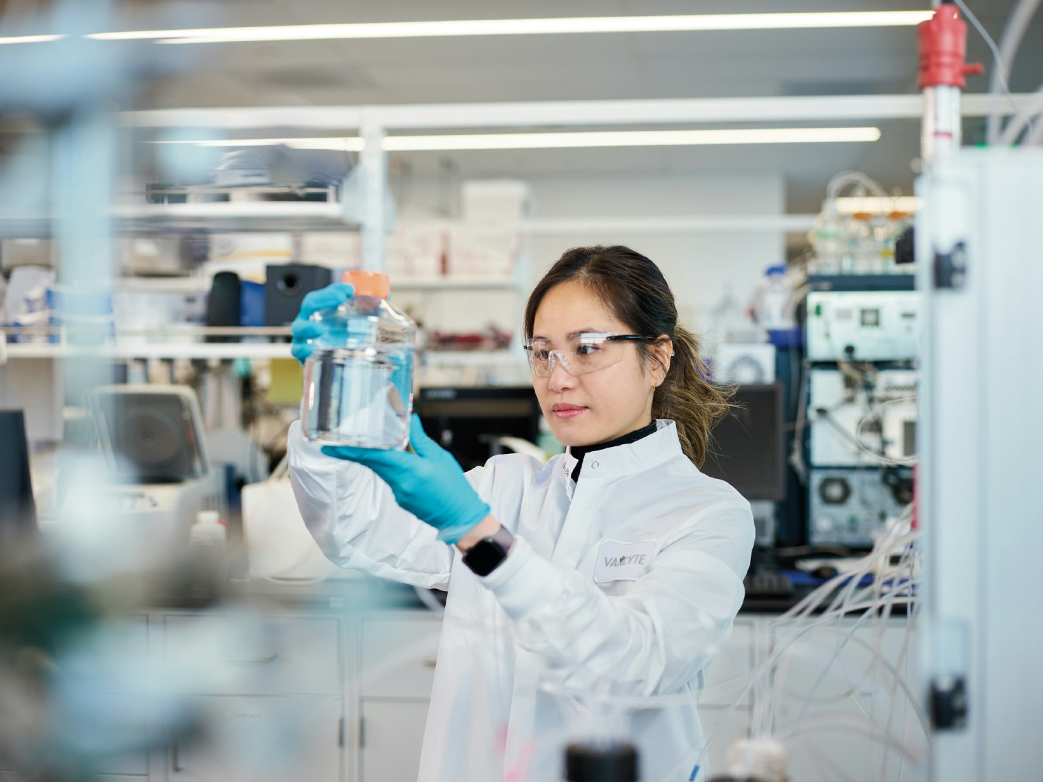 Team member working in the Vaxcyte lab.