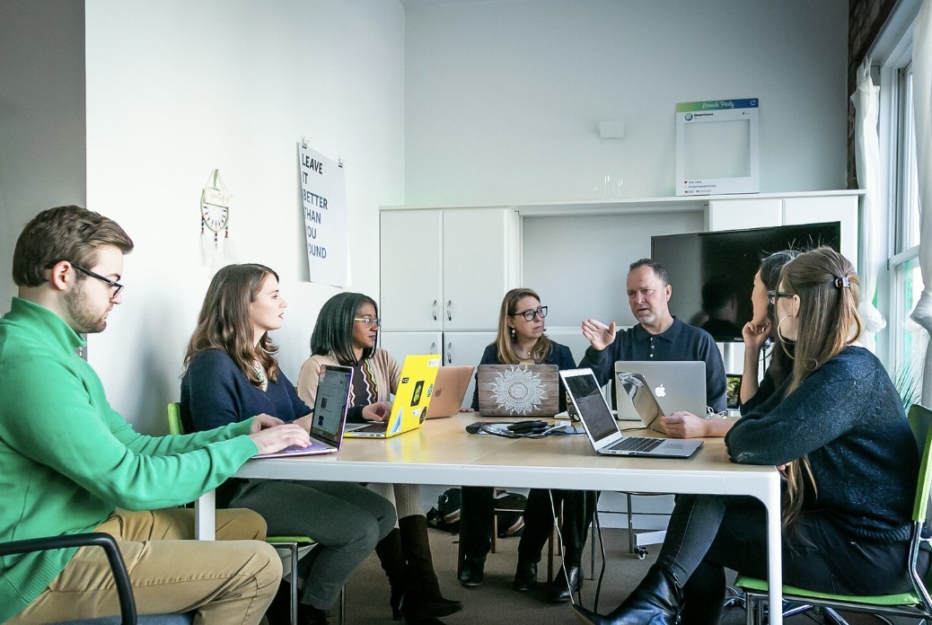 The Quantious team meets in the home office, before going fully remote in 2020. 