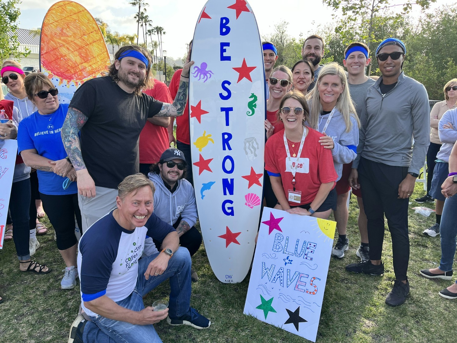 Sales teams donated surf boards to a non-profit that promotes surf therapy to physically and mentally wounded veterans.