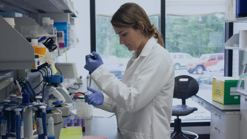 Emily Marshall, Research Assistant, in the MMRI laboratory.