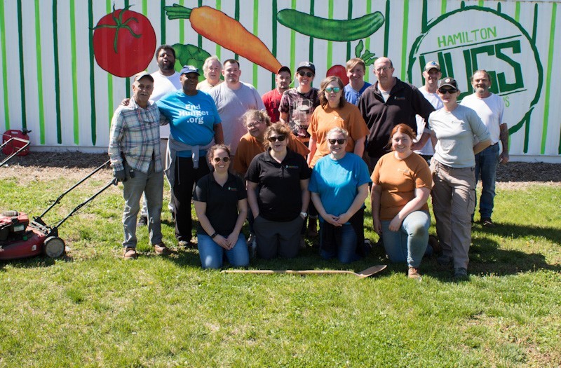 MetroParks first Employee Volunteer event at Hamilton Urban Garden Systems (HUGS).