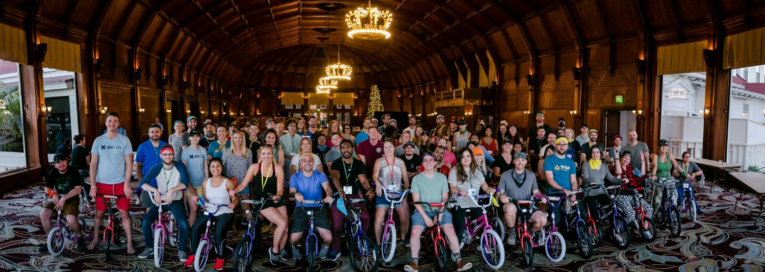 Building bikes during our 2021 team retreat