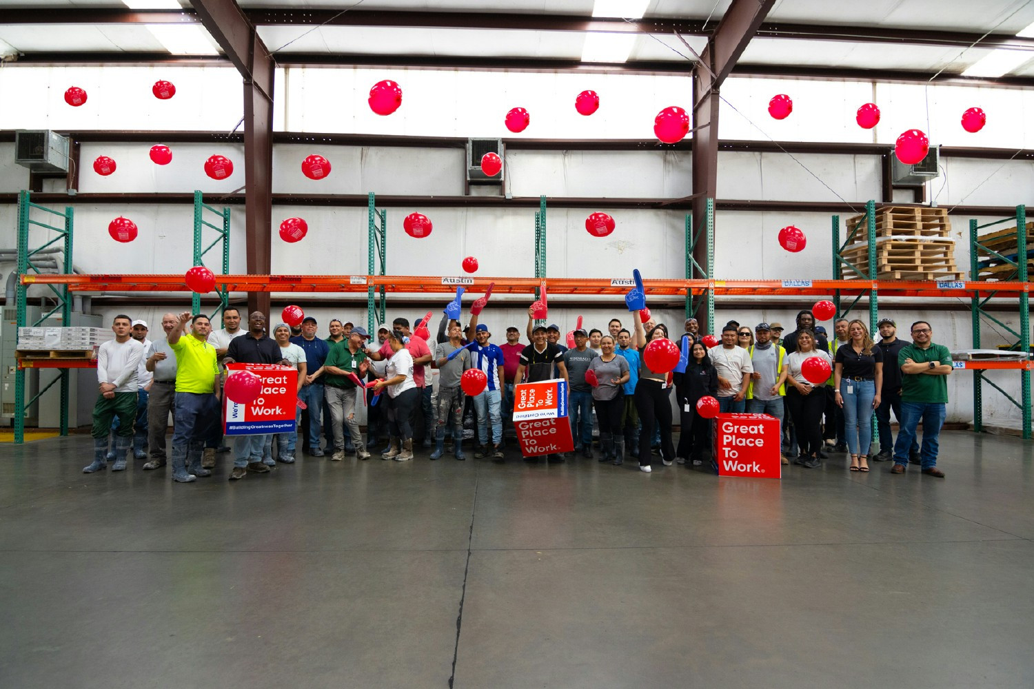 Our Houston Manufacturing Team celebrating WBS as a Great Place To Work! 