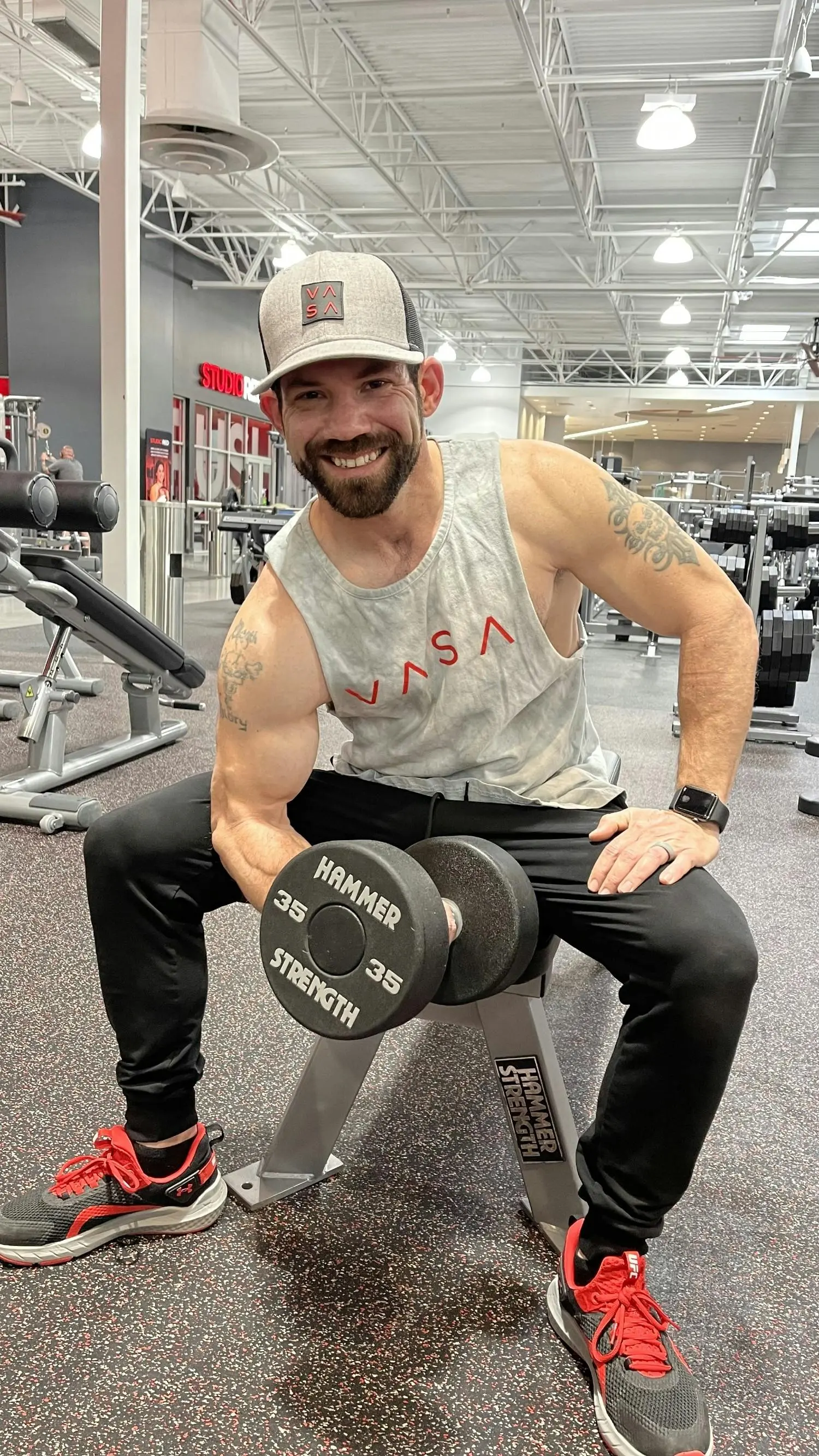We love using team members in photoshoots & marketing materials. Here is one of our 2024 employee Swolestice winners.