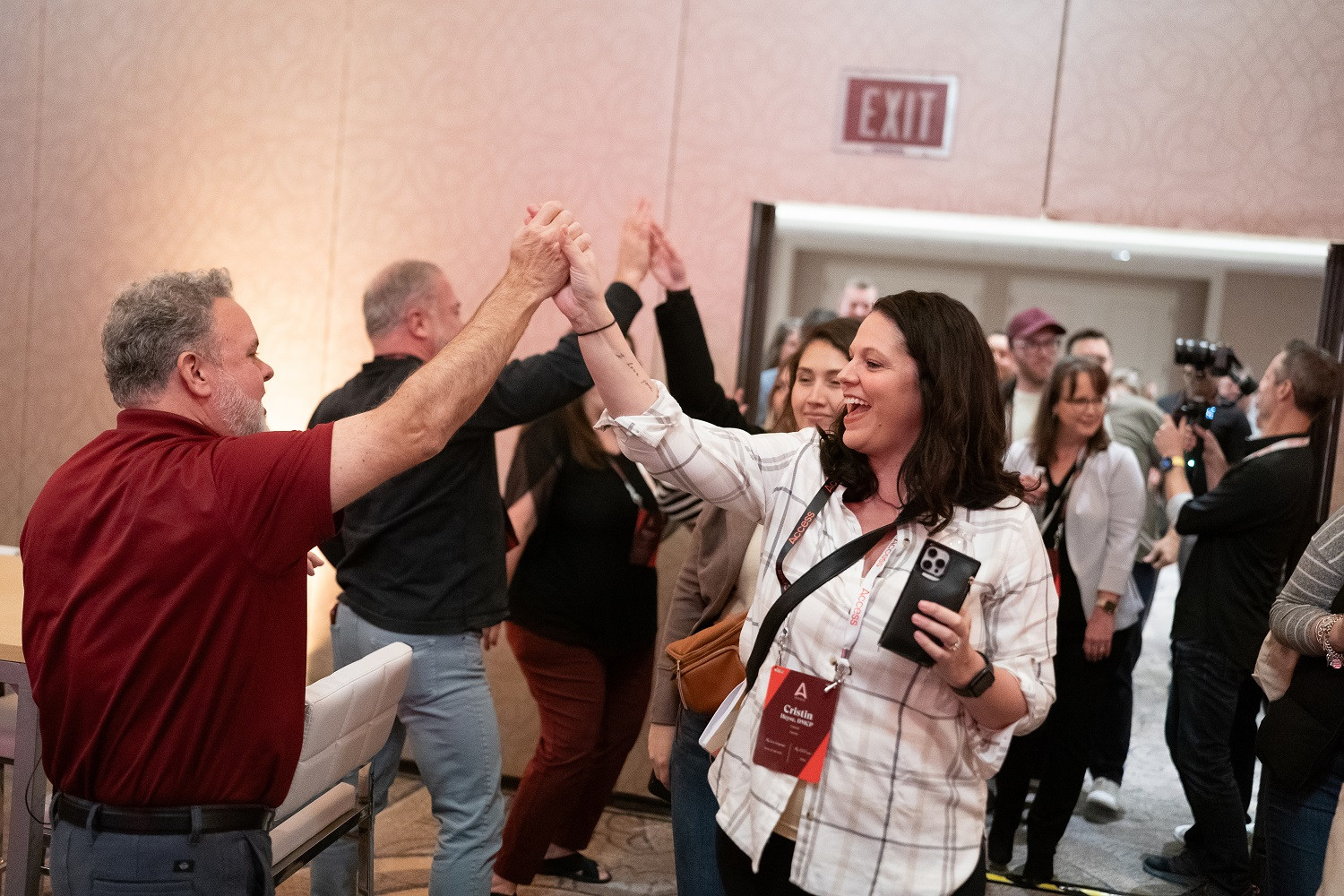 Leadership welcomes the team at our annual company meeting.