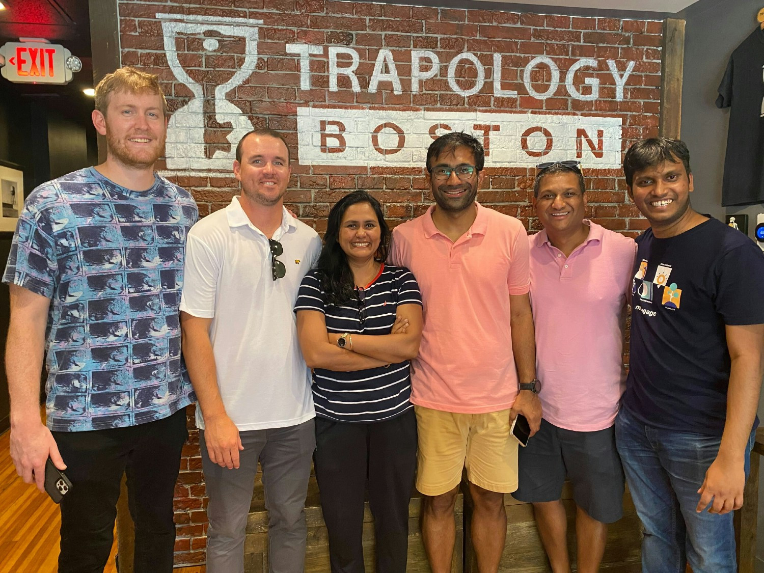 Leaders from India joining US team members for some fun and friendly competition at Trapology in Boston.