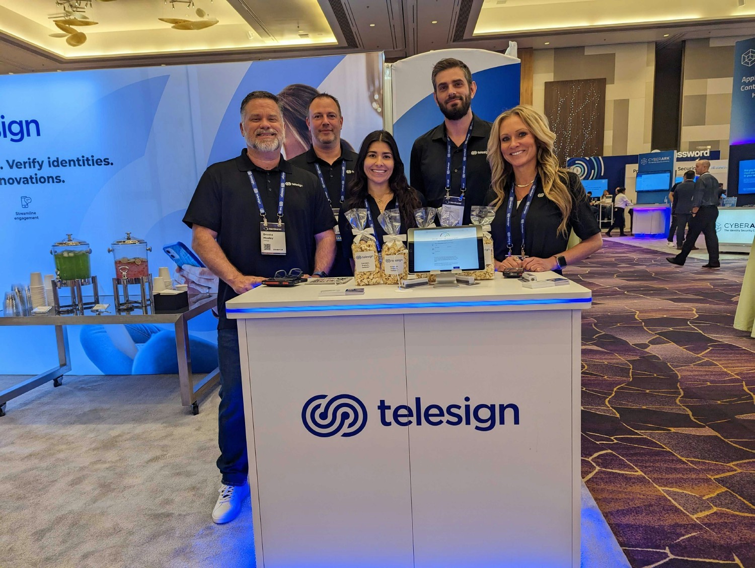 Telesign's team attends a conference to promote our brand and products.