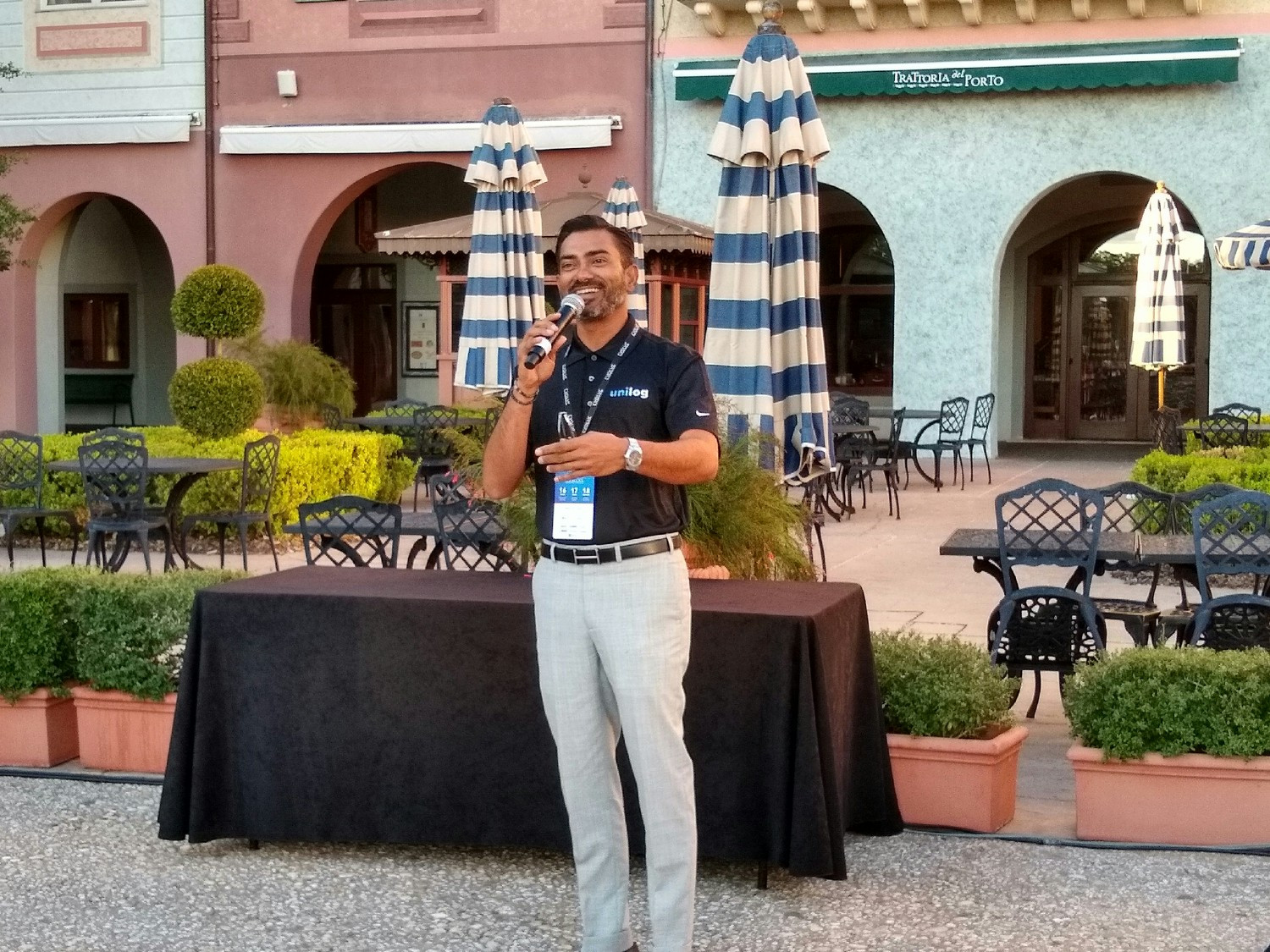 Suchit Bachalli, CEO, speaking at Unilog's annual Evolve event in Orlando, FL