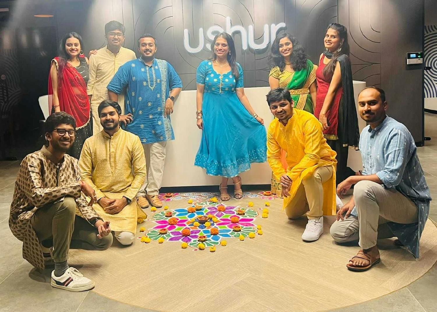 Ushur team celebrating Diwali 