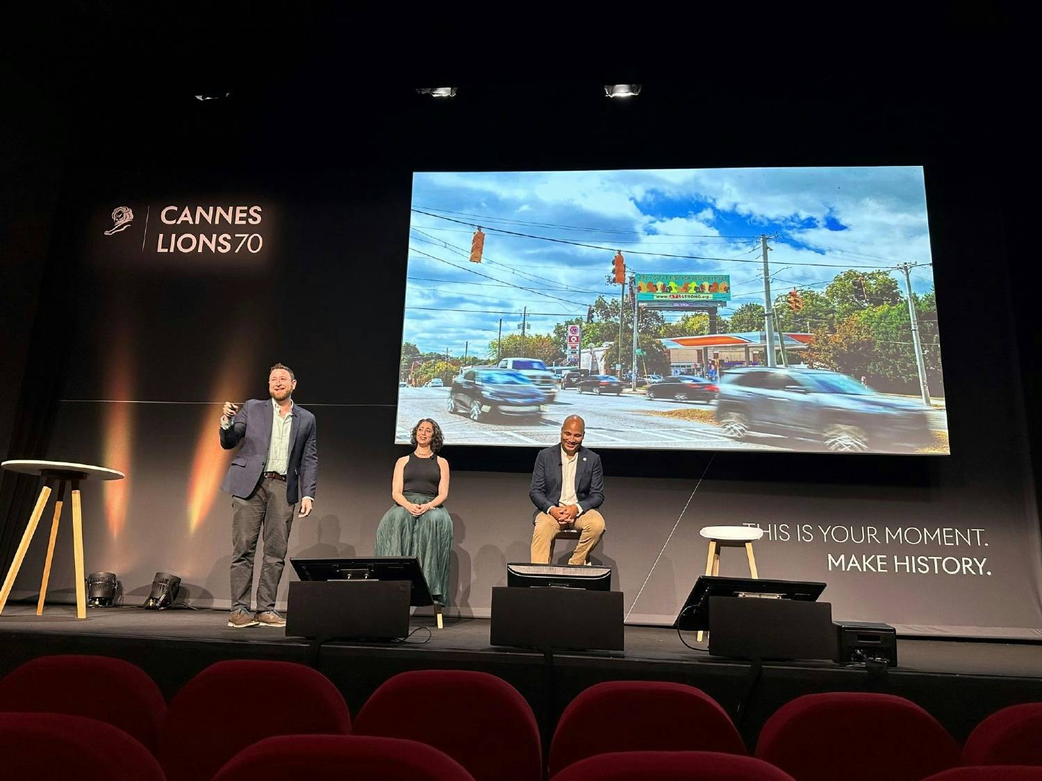 Amy Litt, VP, Comms Planning, presenting a session at Cannes.