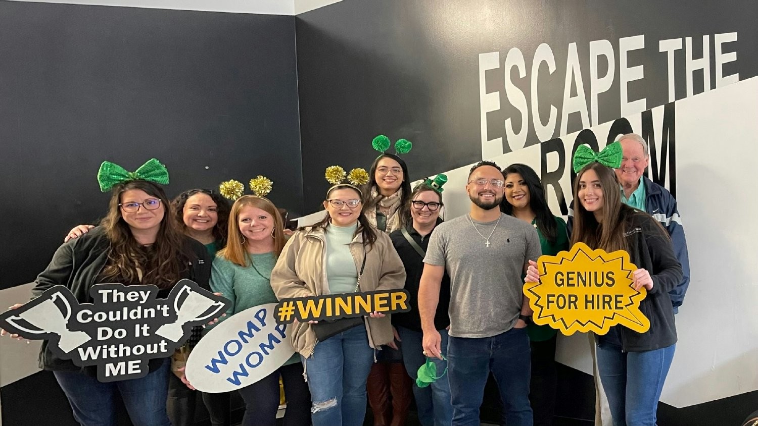 On St. Patrick's Day, our San Antonio team got together for dinner and a team-building activity at Escape the Room! 