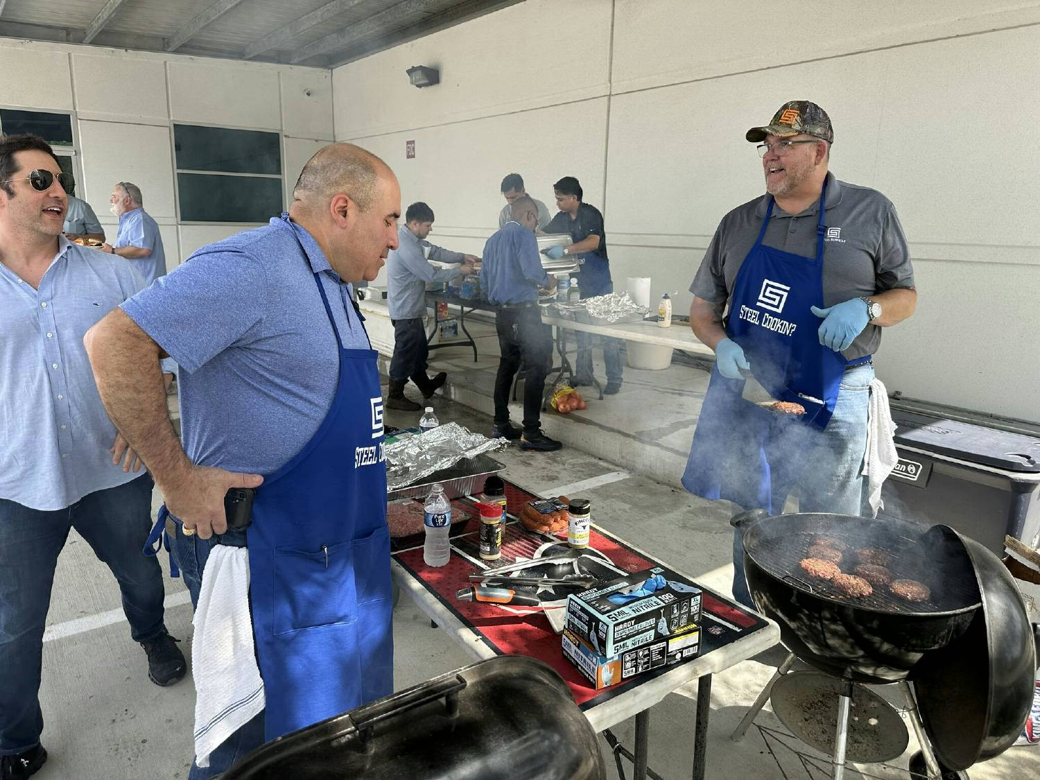 The team getting ready to feed our employees! 