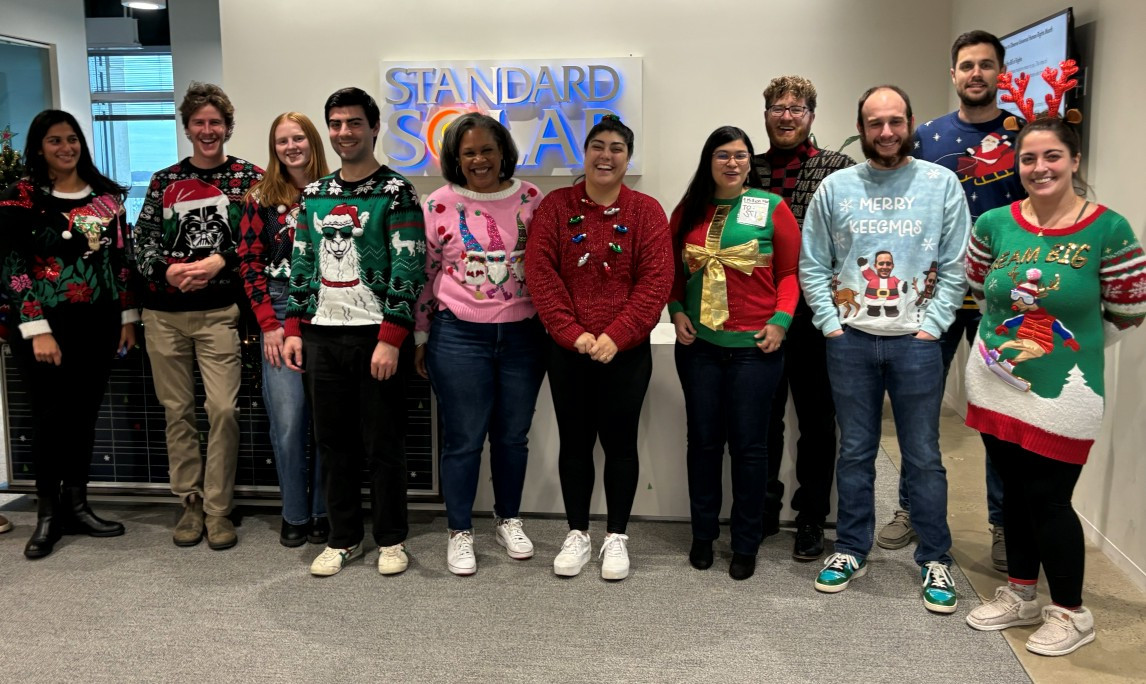 Standard Solar Inc.  celebrates the holidays with ugly sweaters and sweets. 