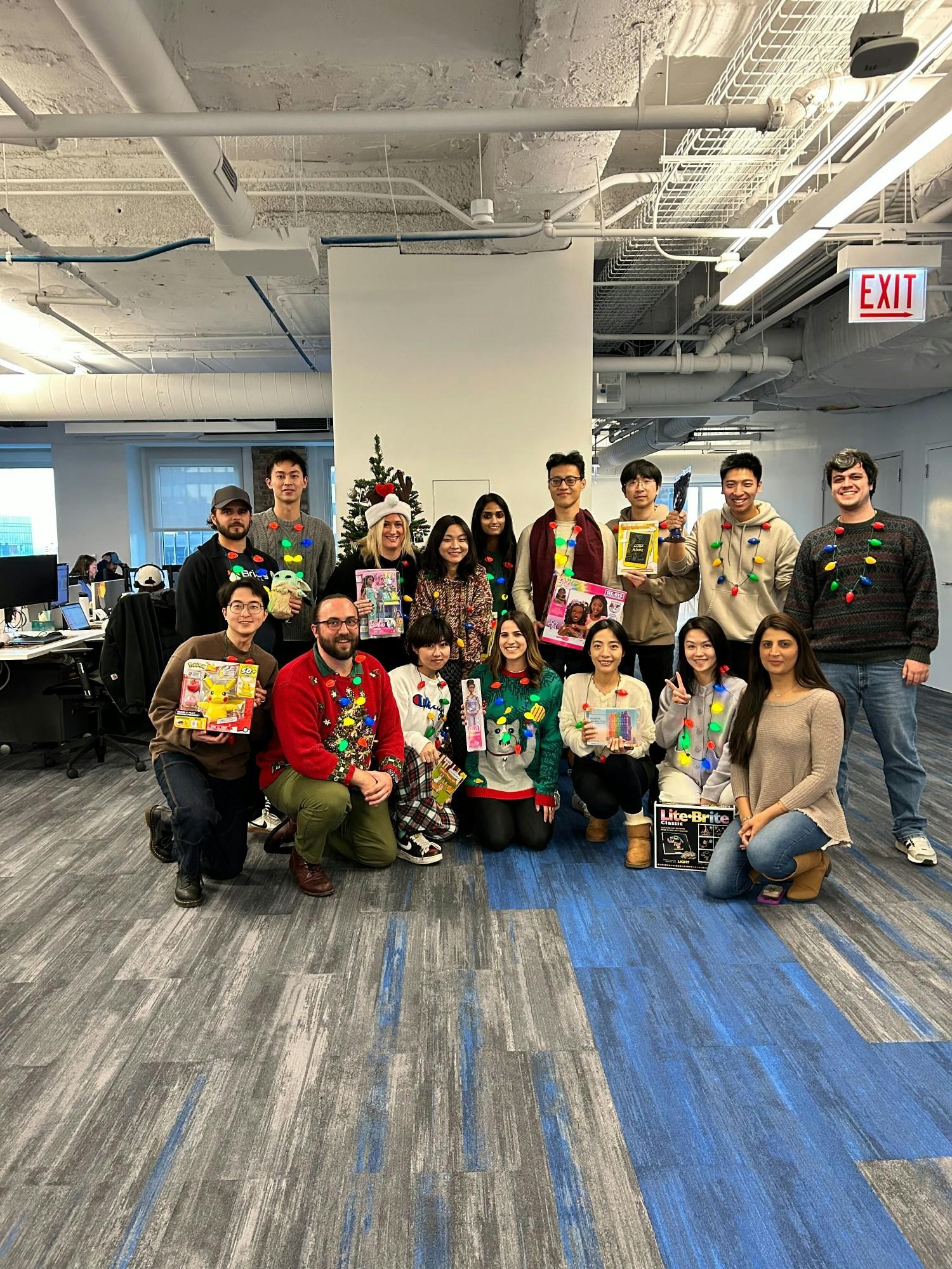 Our team in the holiday spirit during our holiday toy drive.