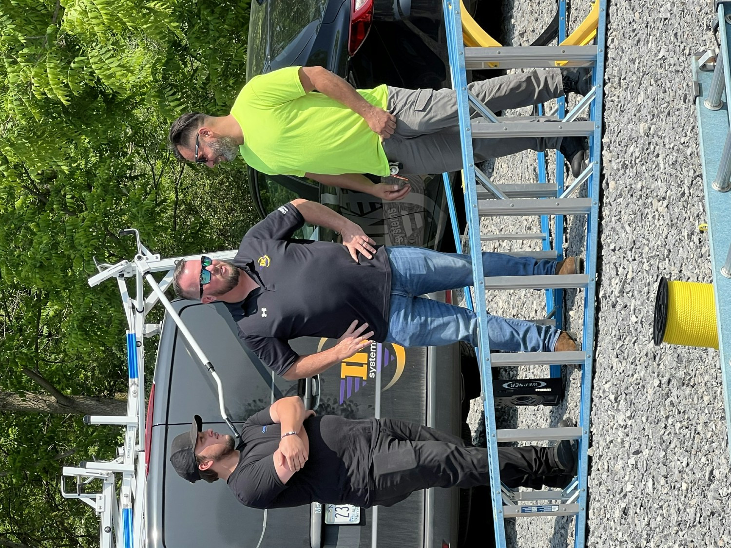 We had a ladder training this year, this is three of our employees catching up during that training. 