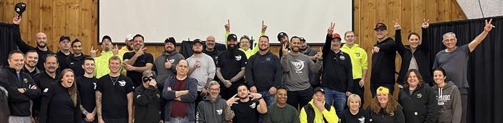 A picture of the entire team at a team building event this past year. 