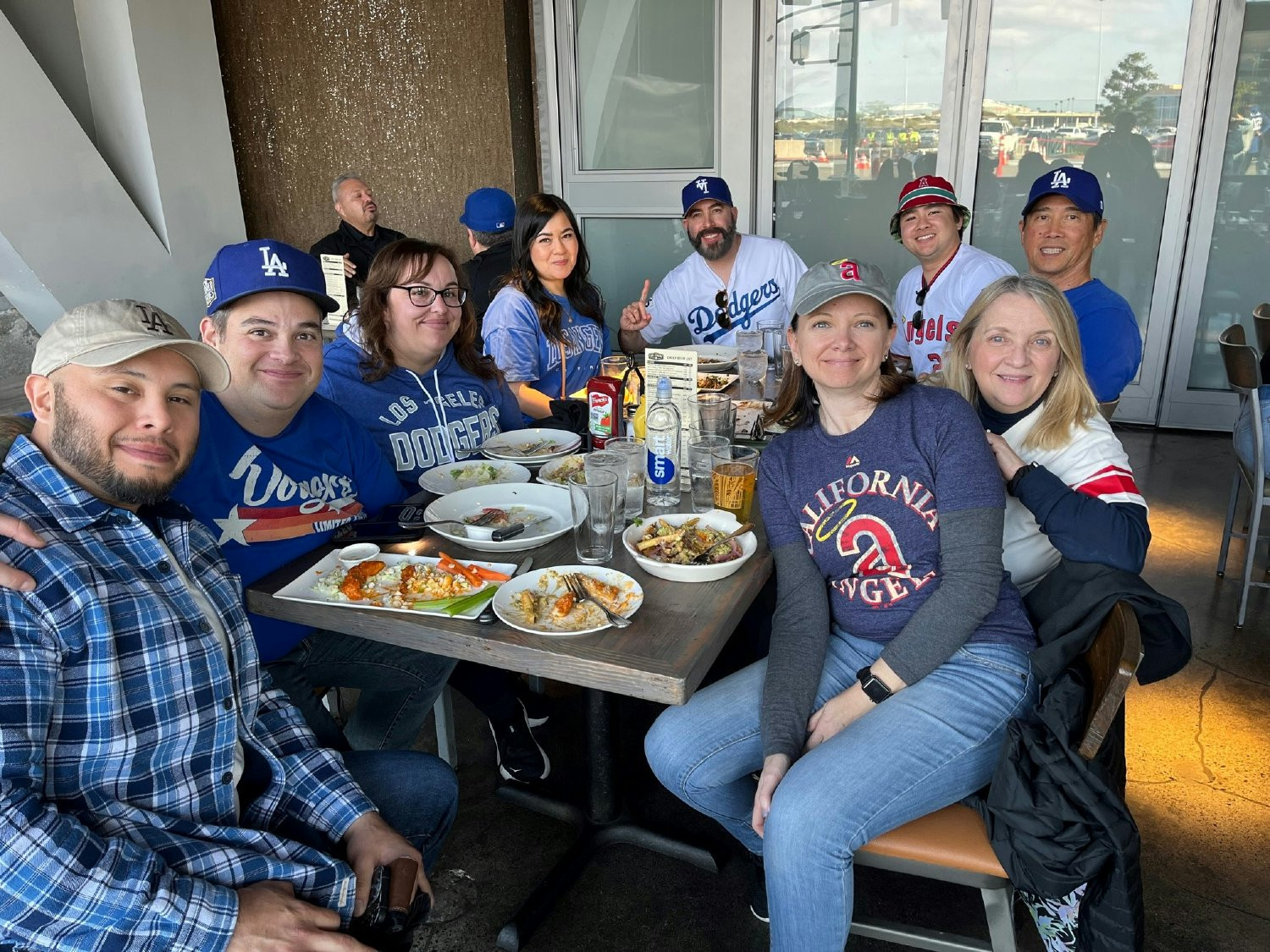 Employees at an Angel game