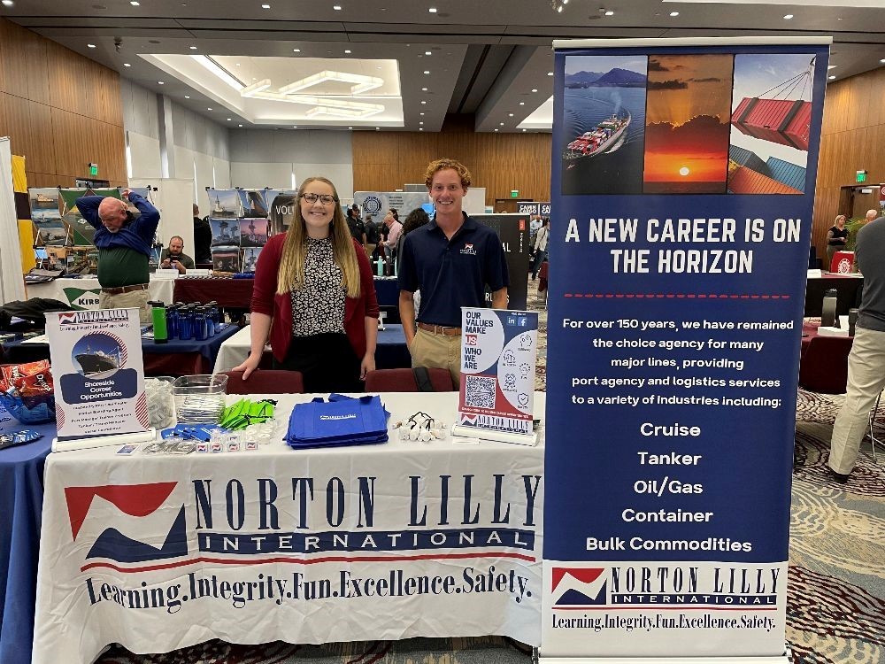 Two employees at Texas A&M Galveston Career Fair