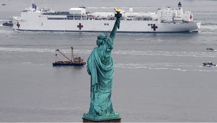 USNS entering New York Harbor