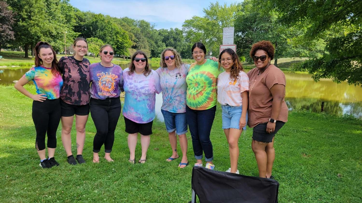 School Base staff take a minute for a photo at the client picnic.
