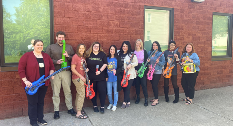 The Substance Use Disorder department jamming out during a  teambuilding activity!