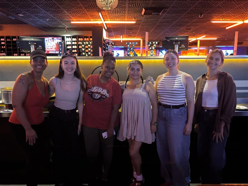 Teambuilding with summer associates at bowling event during the summer
