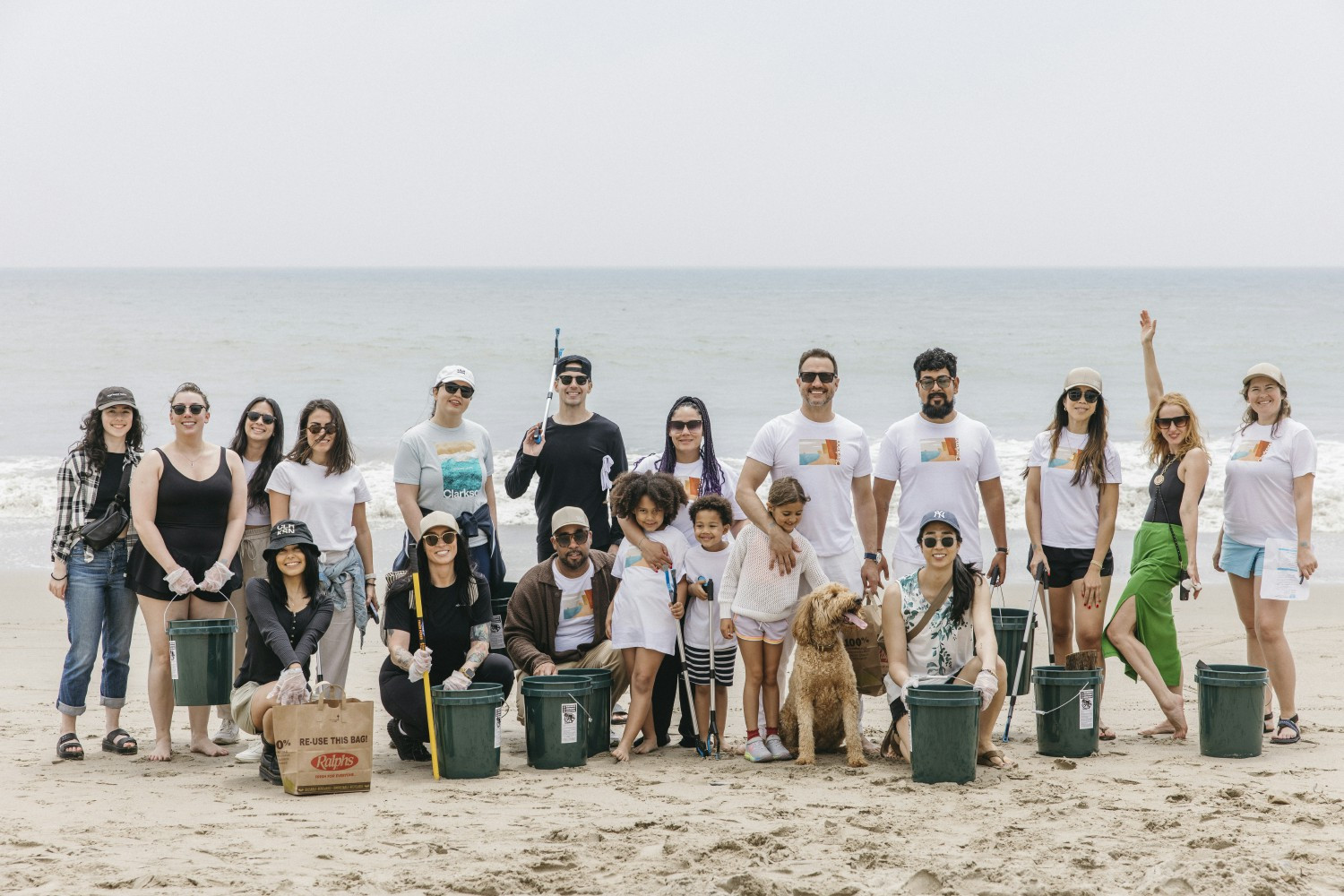 Clarkson crew participating in a local beach cleanup for Earth Day 2024.