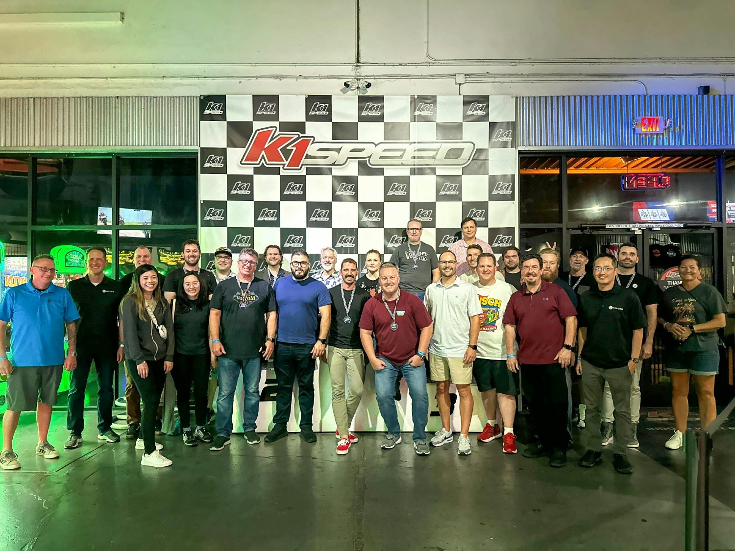 Members of our team on a go-kart racing outing.