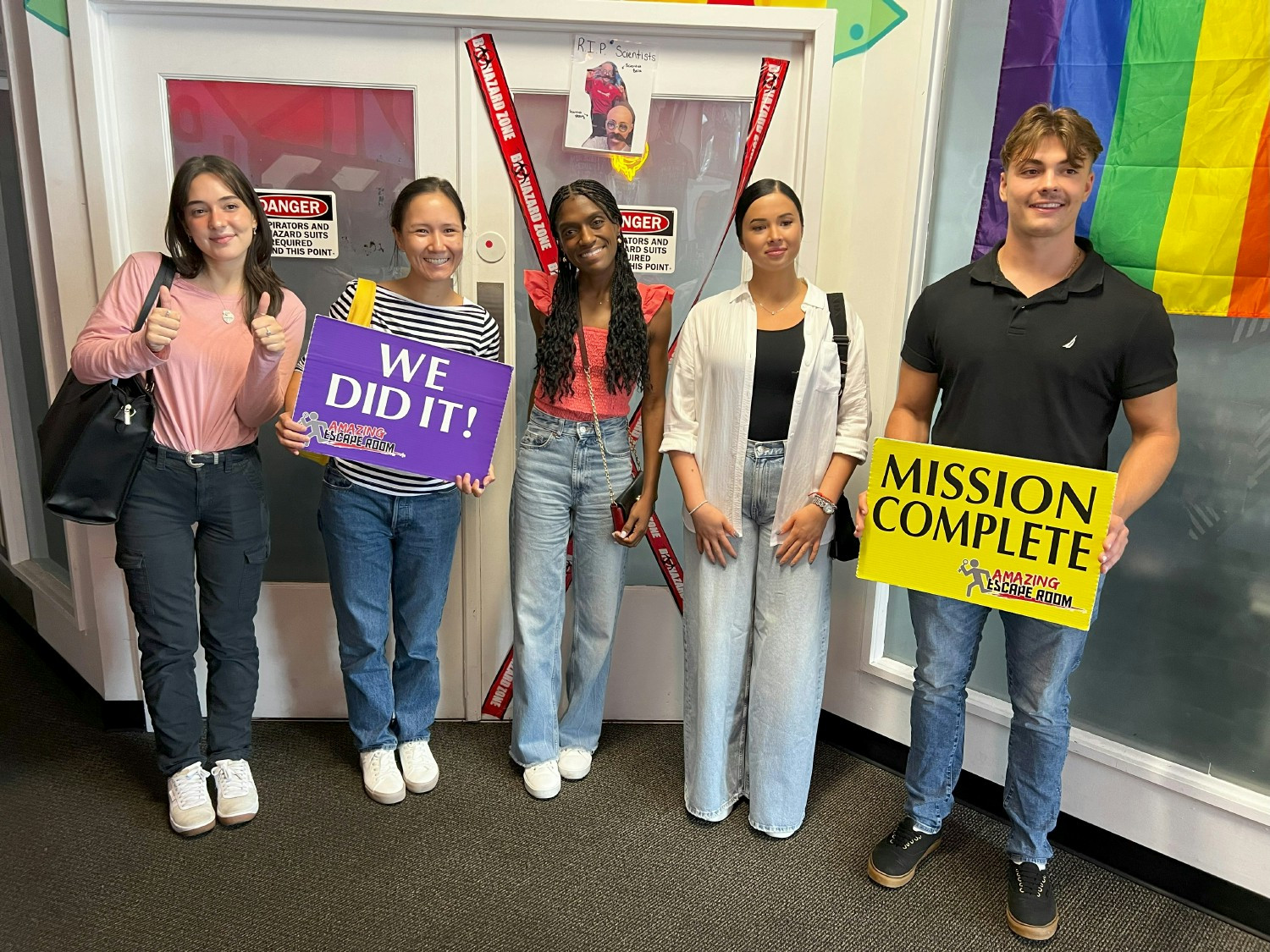 Celebrating National Intern Day at an escape room with some of our 2024 interns!