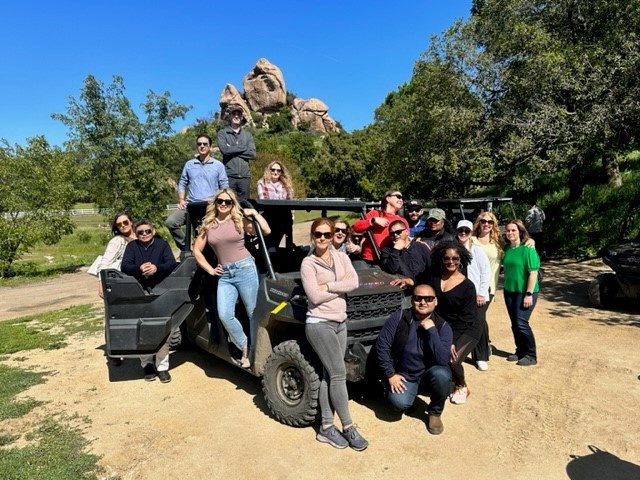 Admiral employees took broker partners on a 4x4 vineyard tour in Malibu