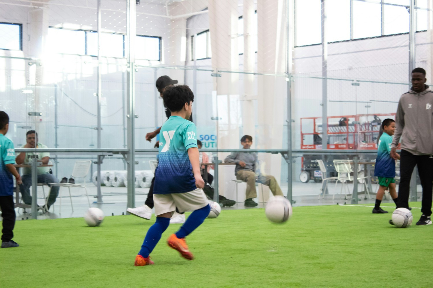 Indoor soccer at the new Zarrow YMCA