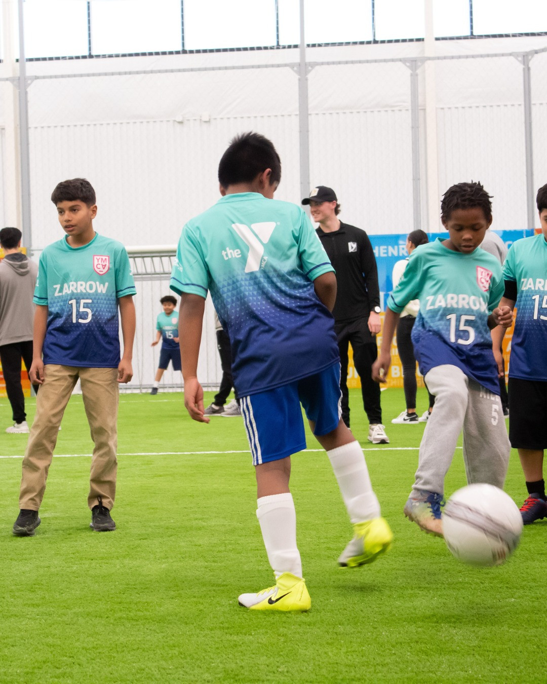 Indoor soccer at the new Zarrow YMCA