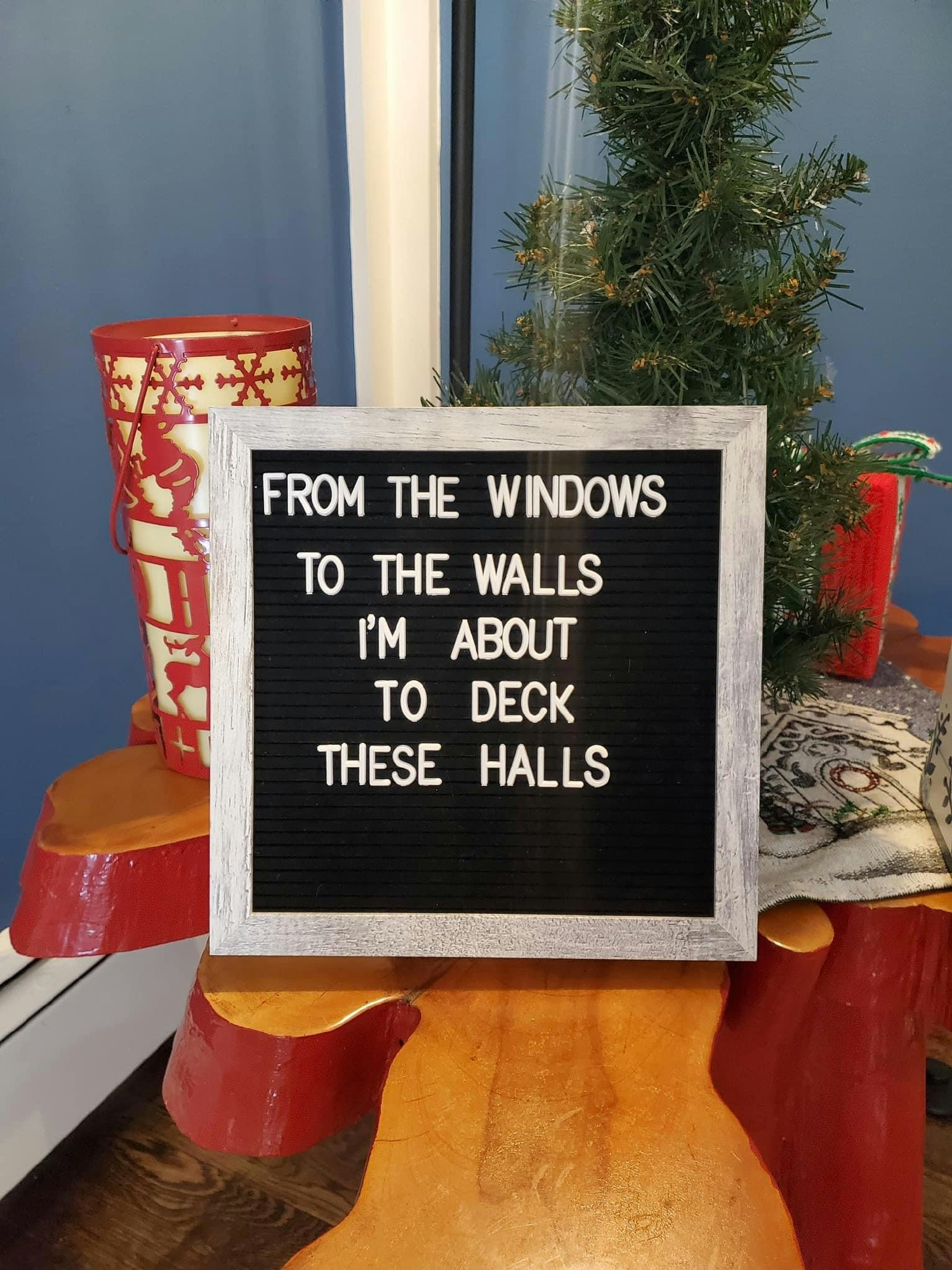 This is us.  100%.  We love Christmas, and we aren't afraid to tell the world.  We decorate the office to the nines! 