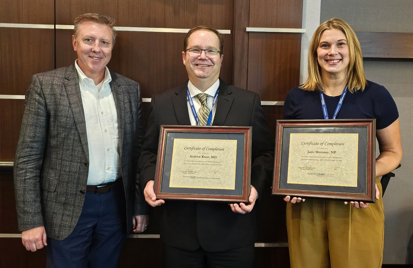 Newest graduates of the Suburban Health Organization Physician/ Provider Leadership Series