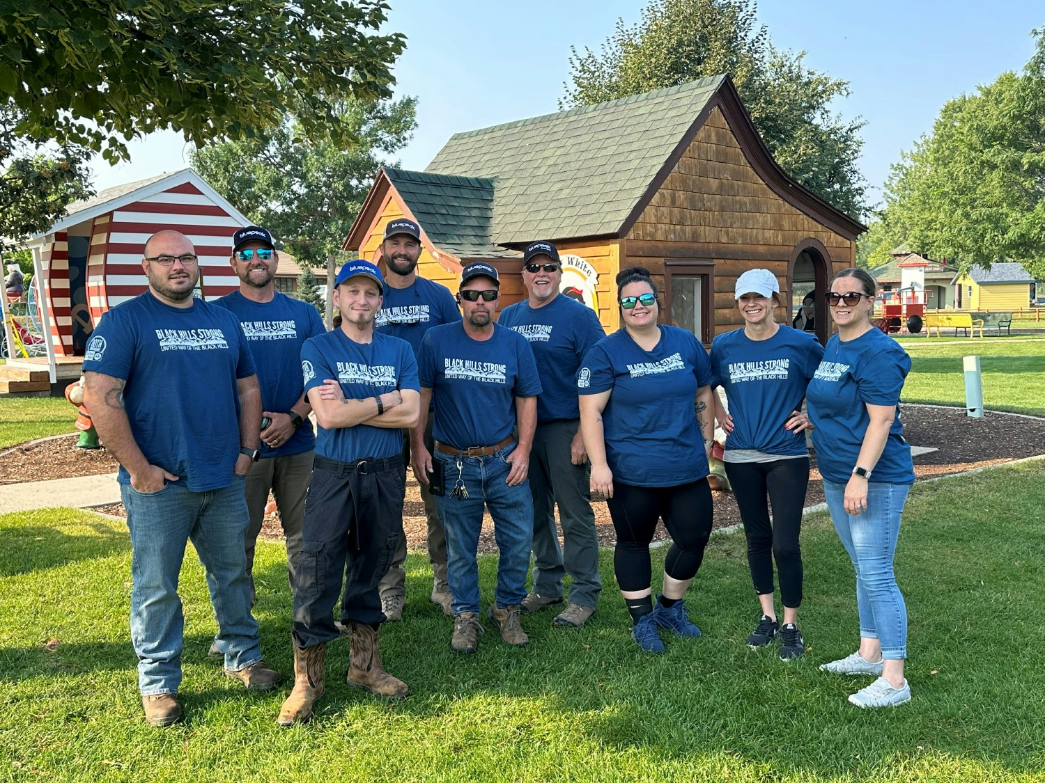 A team of 16 Bluepeakers pitched in to help feed those in need at Feeding South Dakota in Sioux Falls on April 12, 2023.