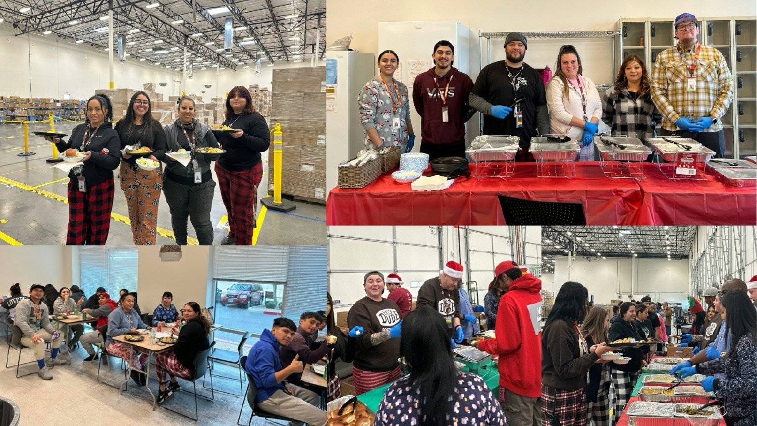 Picture of our HEYDUDE Las Vegas team partners at a holiday luncheon gathering. 