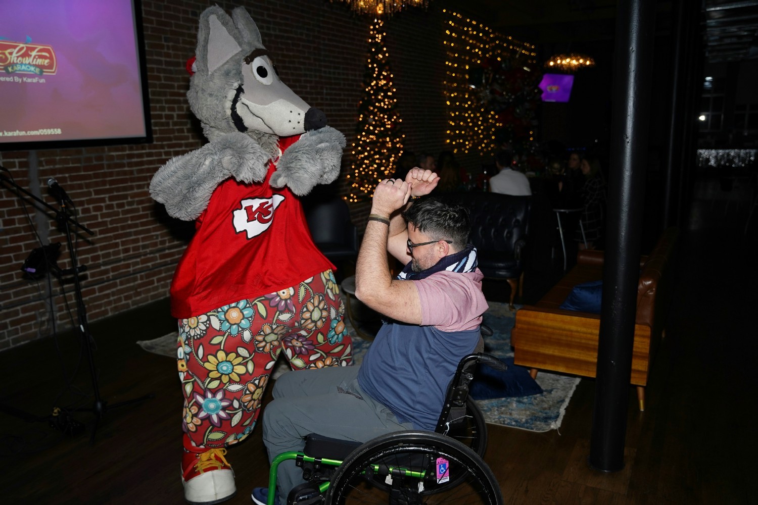 Dancing the night away with KC Wolf