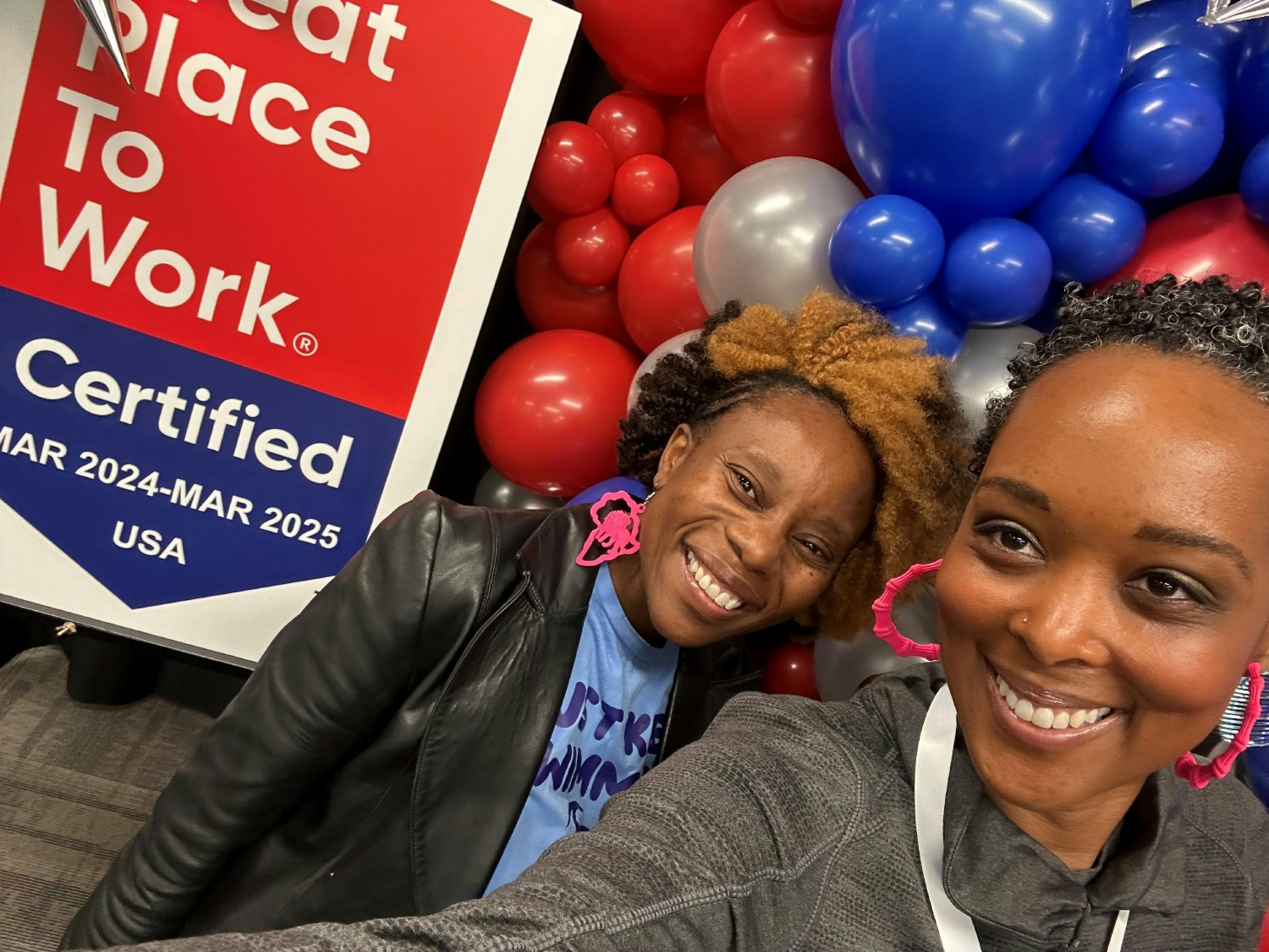 Employees celebrate wins at in-person and virtual events, such as certifying as a Great Place To Work®.  