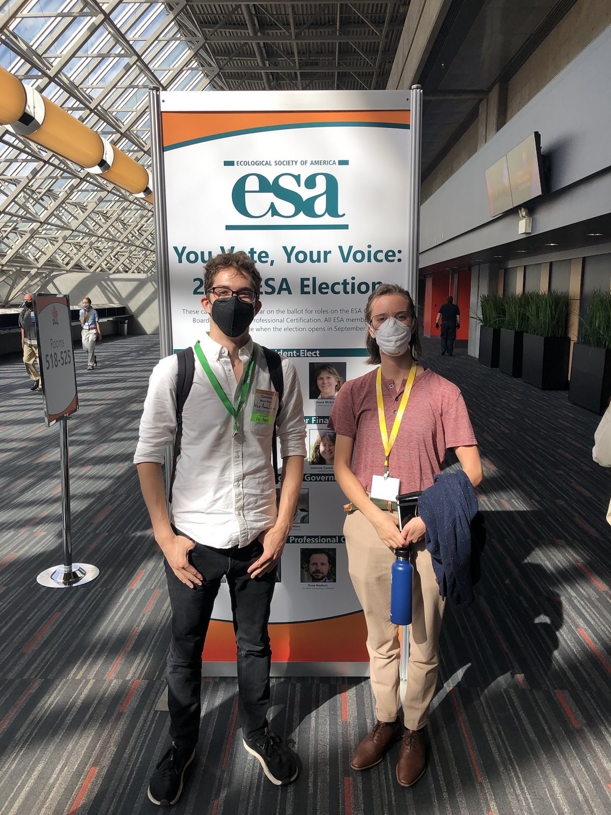 Executive Director Cameron Meyer Shorb and Strategy Director Mal Graham at an Ecological Society of America conference.