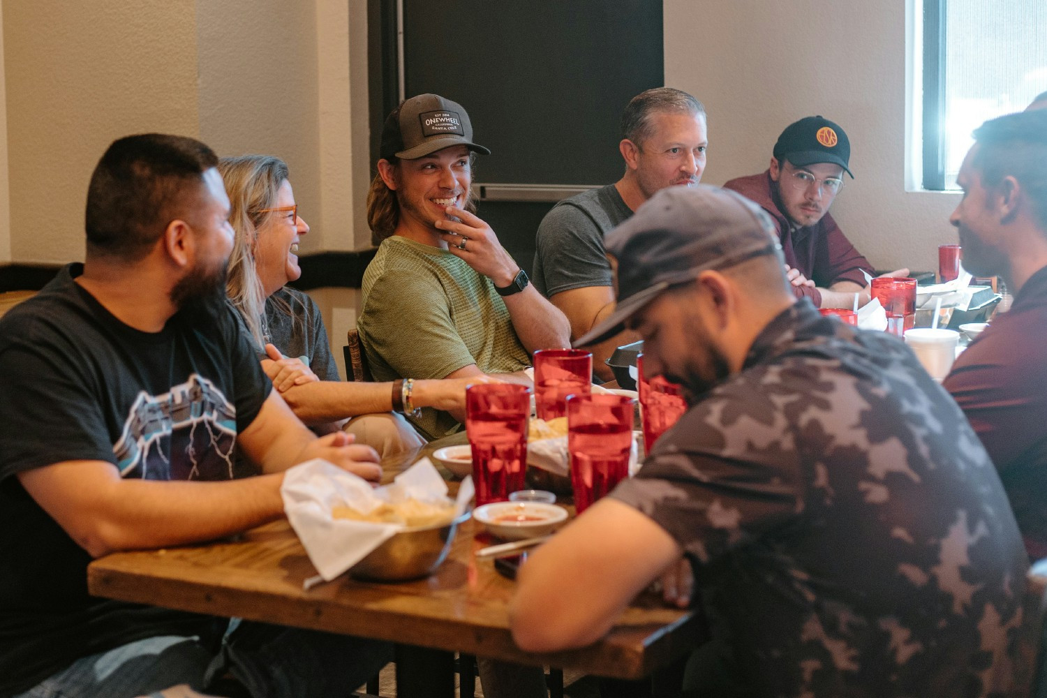 A few members of our team at lunch. 