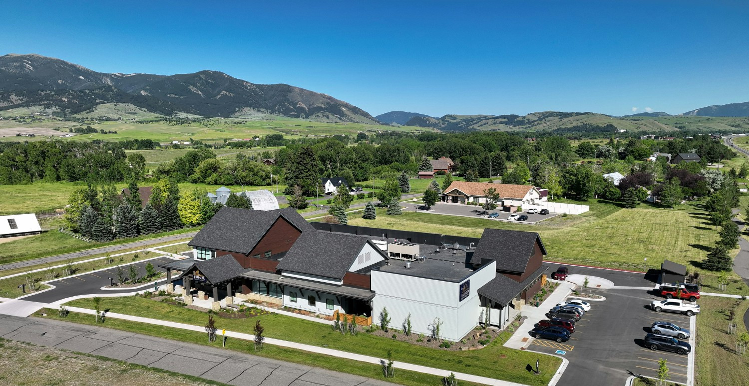 An aerial view of our location.