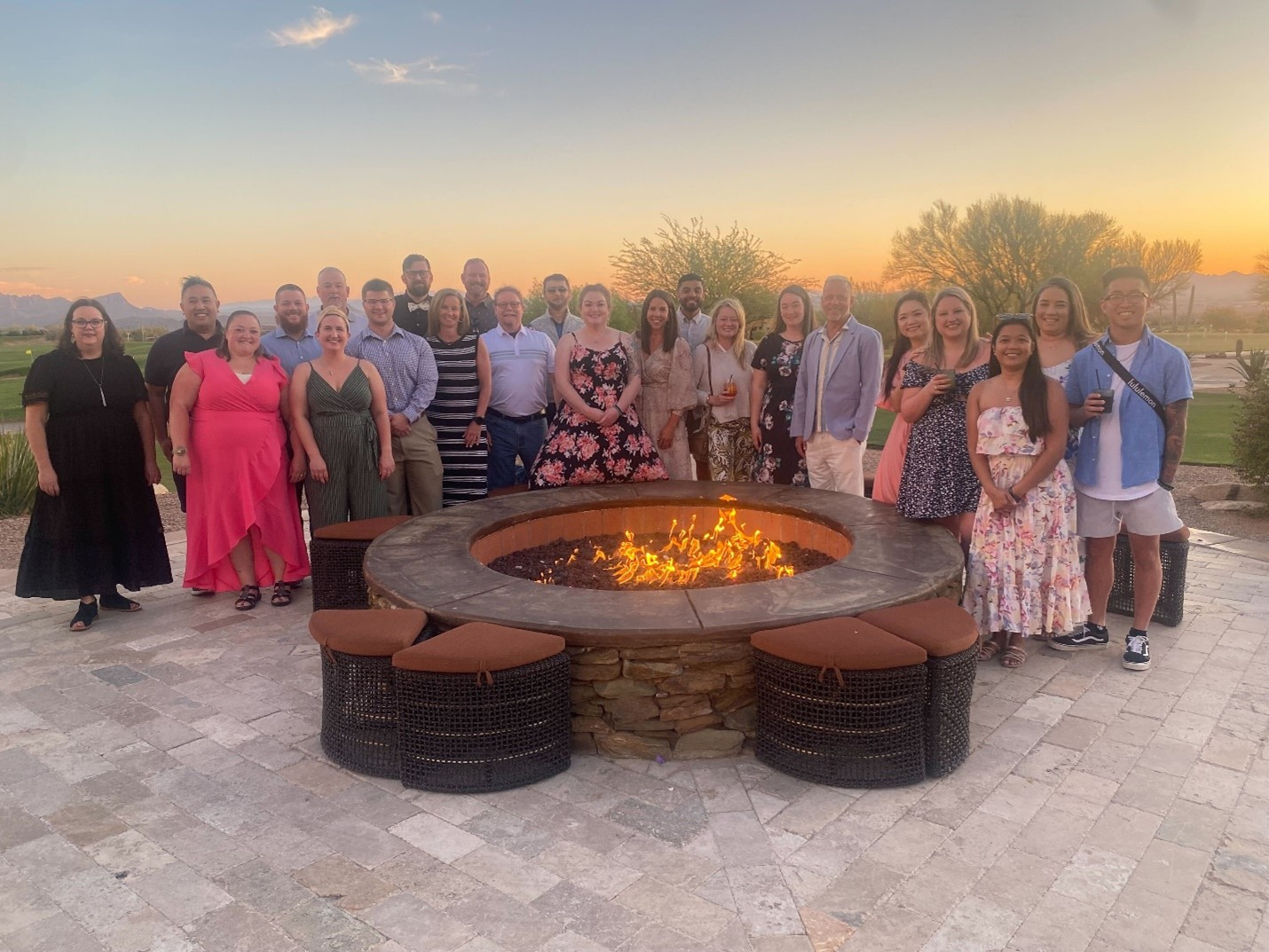 President's Club winners enjoying a team dinner.