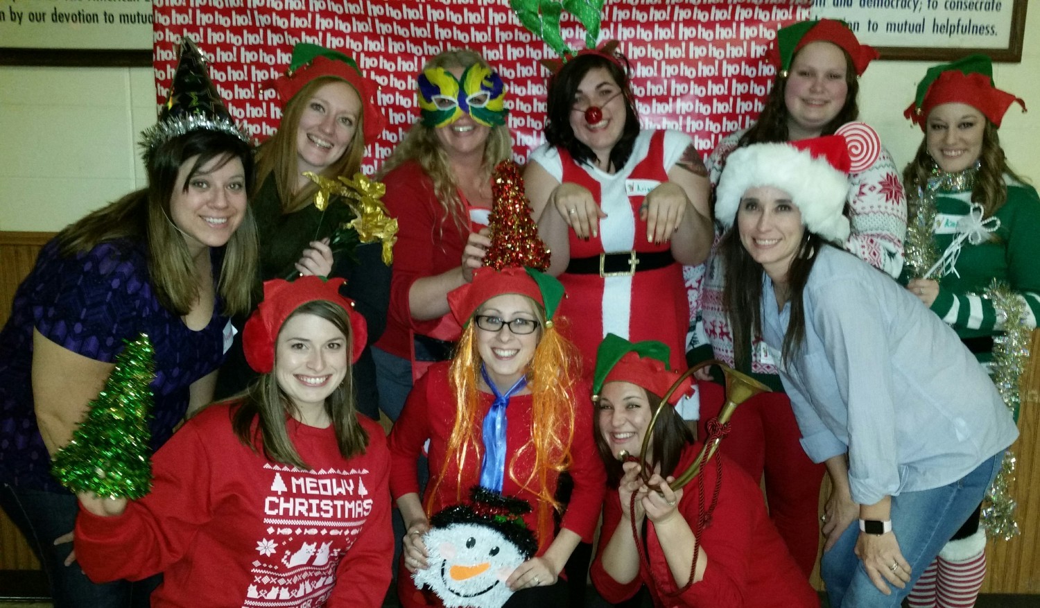 Given the nature of what we do, pictures at work is not appropriate. Here is one from a holiday party a few years back