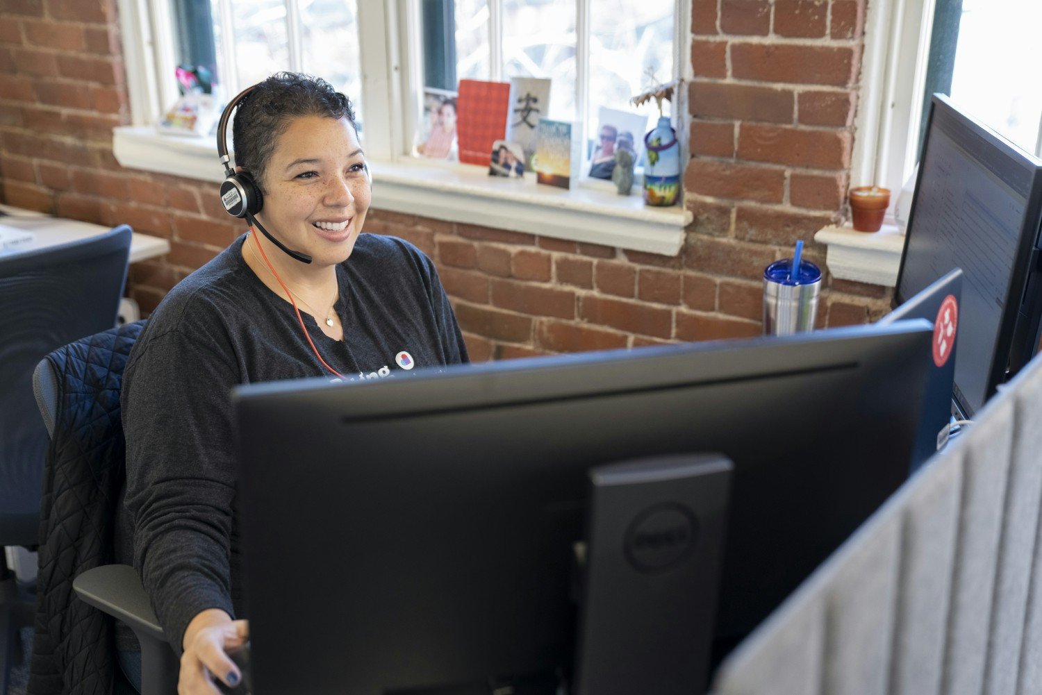 Our agent support leader working from our office