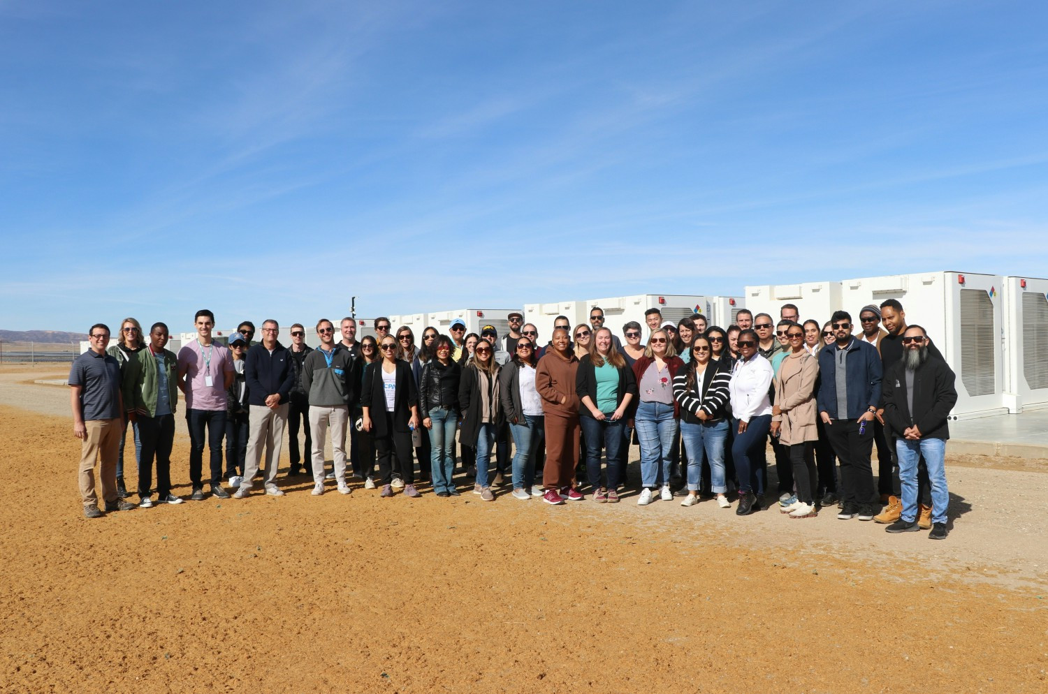Our team visiting one of CPA's solar battery storage facilities. 
