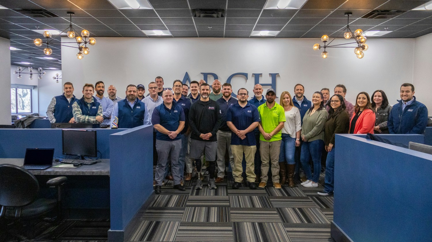 The Arch Painting team gathered for an inspirational presentation by ReMARCable Foundation Network Founder Marc Fucarile