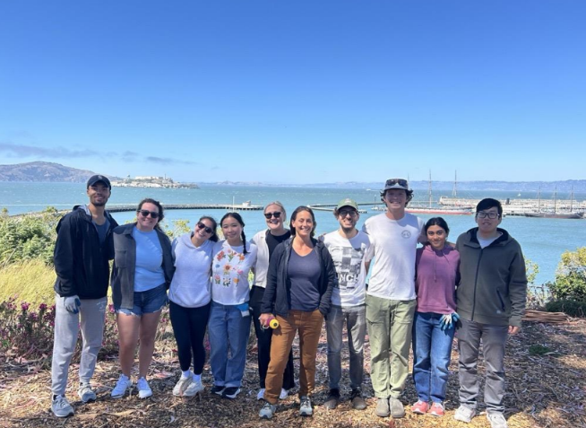 Volunteering at Black Point Historic Gardens in San Francisco.