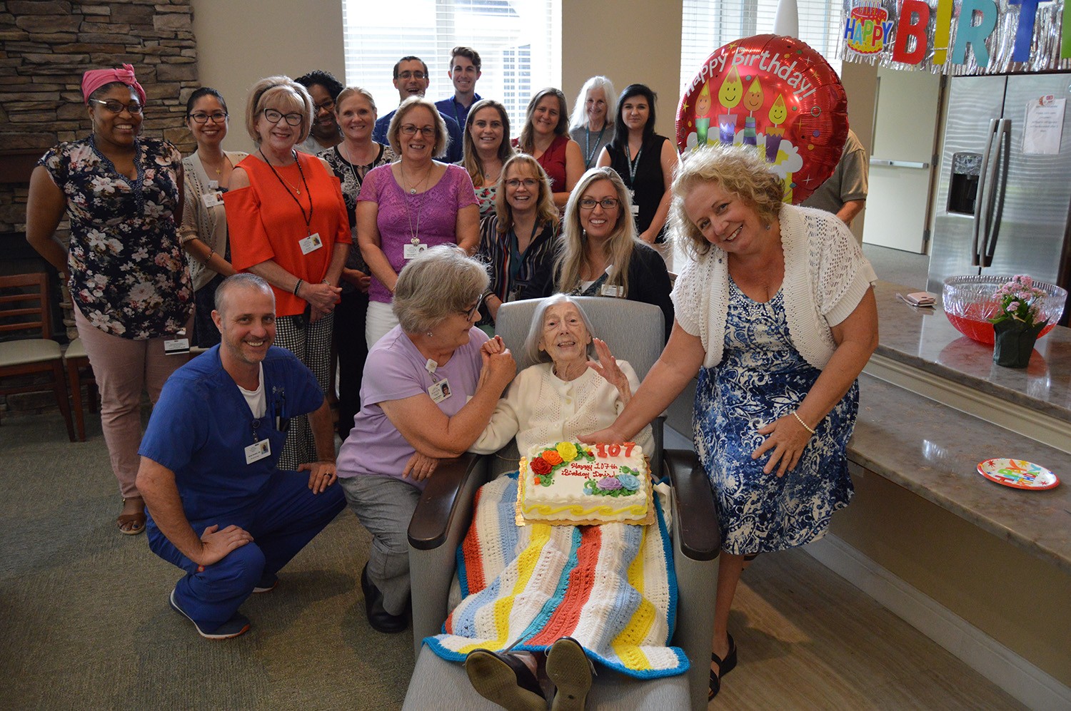 Haven Team Members were honored to celebrate a very special patient birthday of 107 years young!  